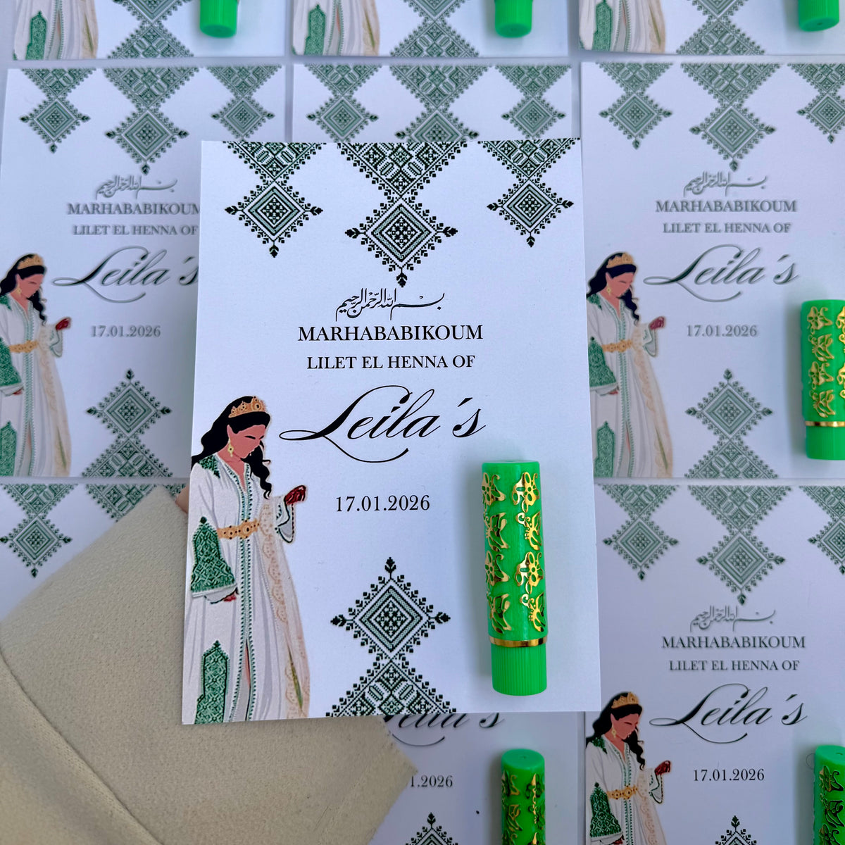 Baume à lèvres personnalisé pour invités – Cadeau de mariage, henné & fiançailles ✨