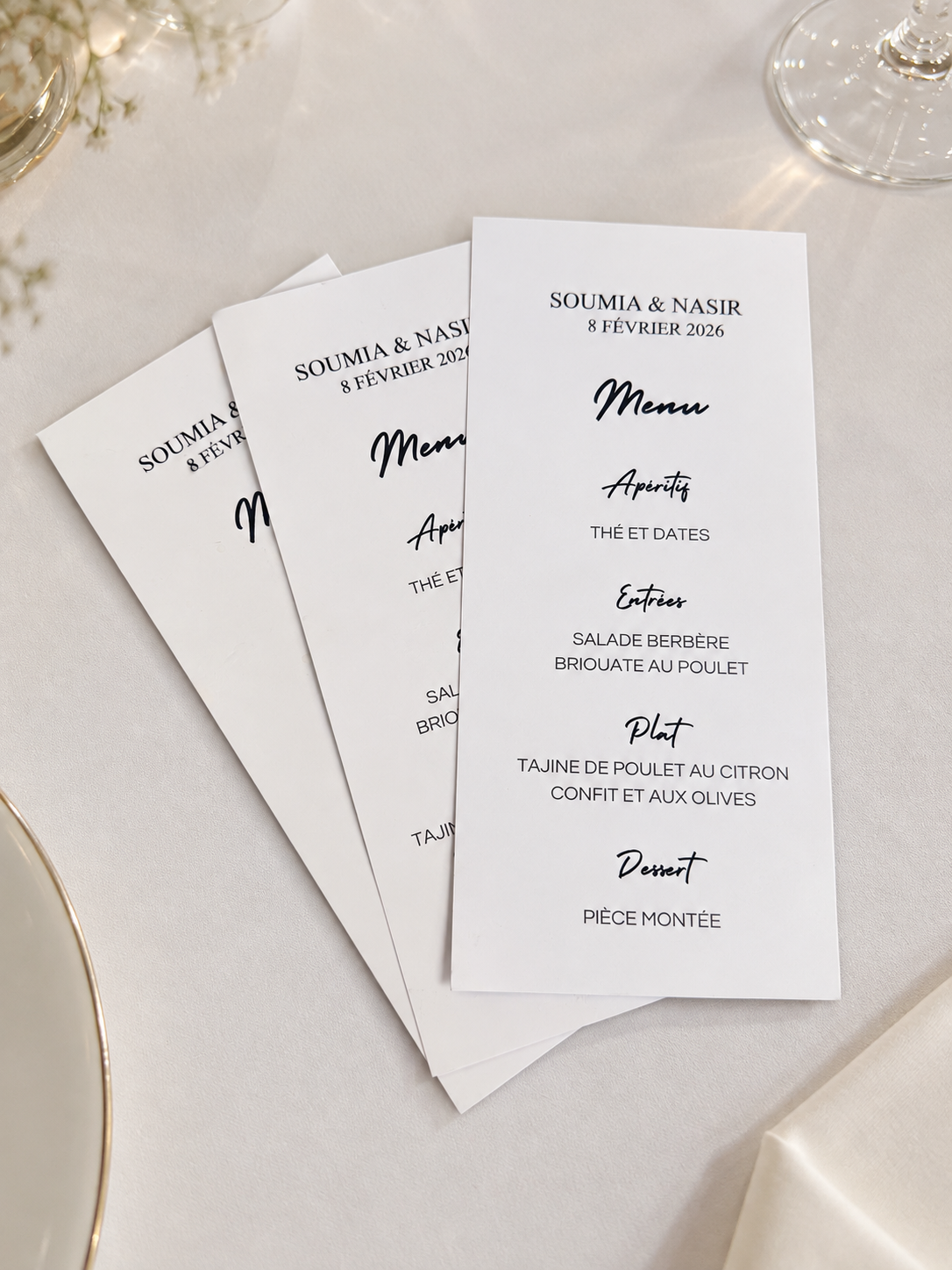 Menus mariage personnalisé | Format individuel ✨