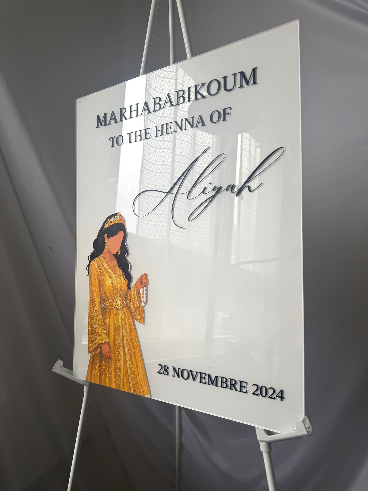 Panneau de bienvenue personnalisé en plexiglass | Modèle Foustane ✨