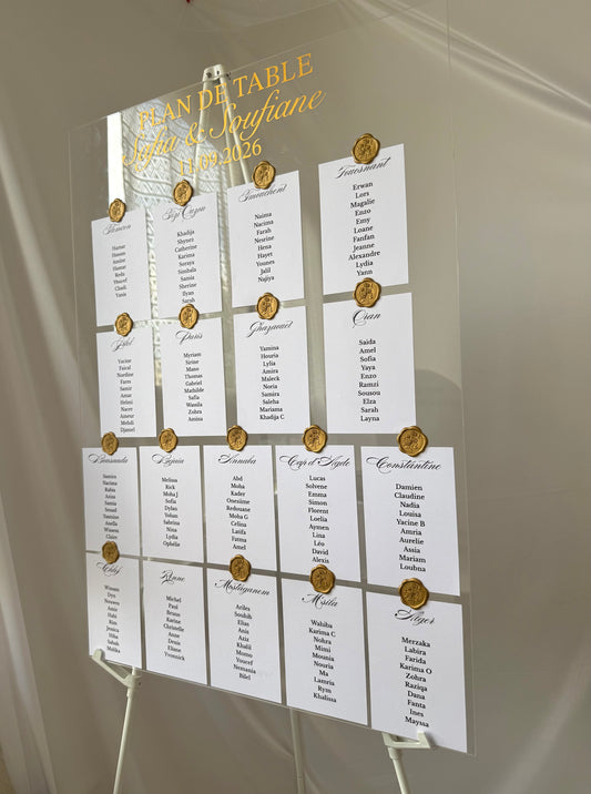Plan de table personnalisé en plexiglas ✨