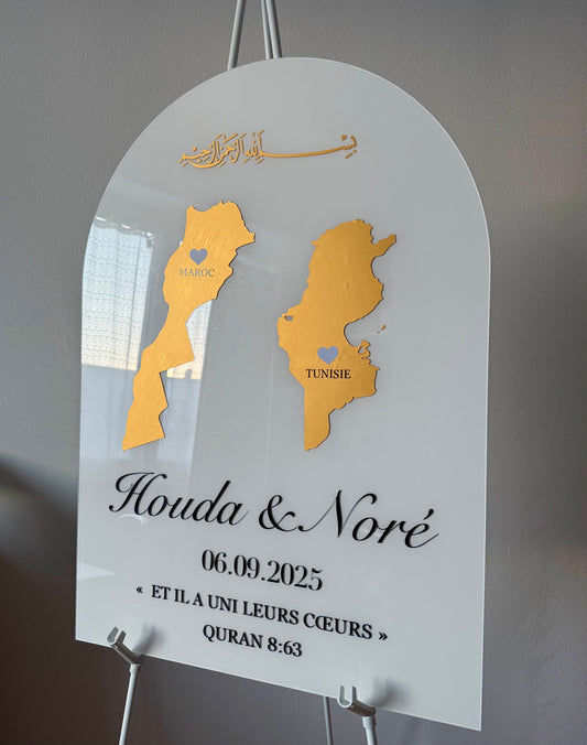Panneau de bienvenue mariage | Modèle pays ✨