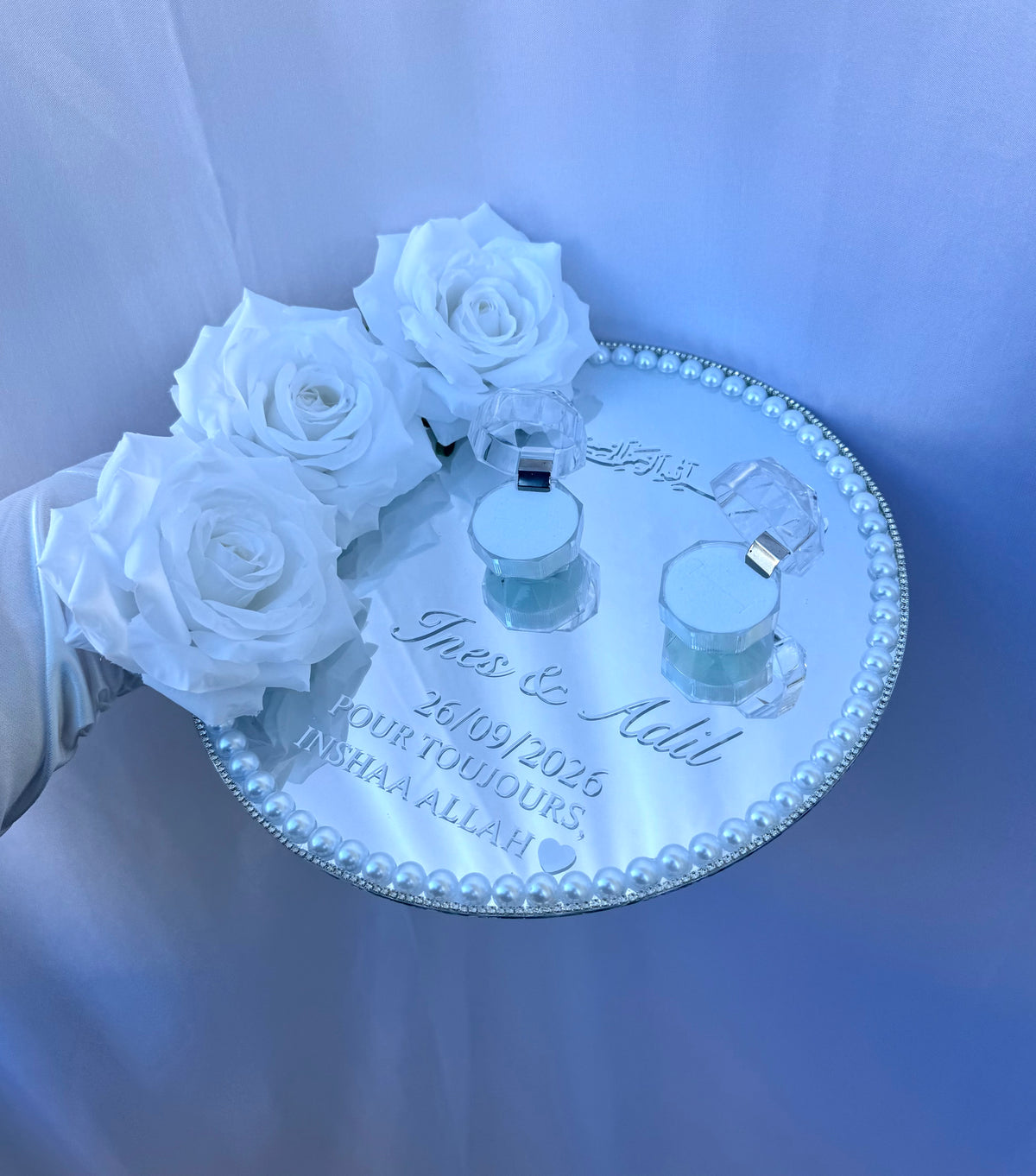 Plateau alliance miroir personnalisé | Modèle Kristal ✨