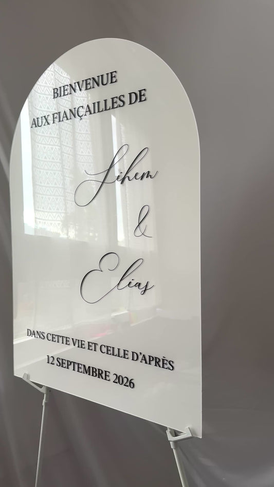 Panneau de bienvenue personnalisé en plexiglas | Modèle Bidaya✨